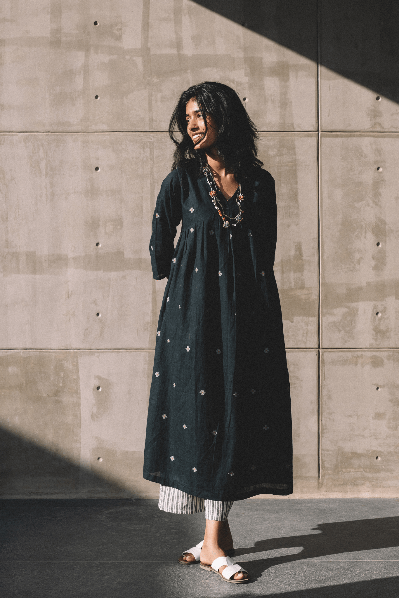 Black Floss Kurta